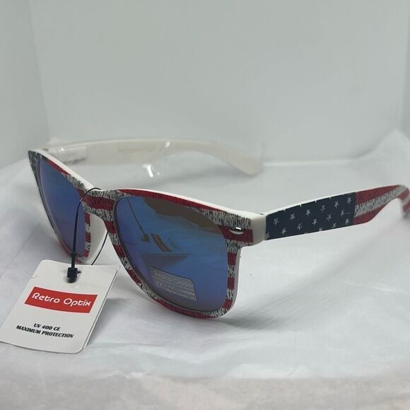 Patriotic American Flag Sunglasses – Mirrored Lenses, UV Protection - Picture 1 of 3